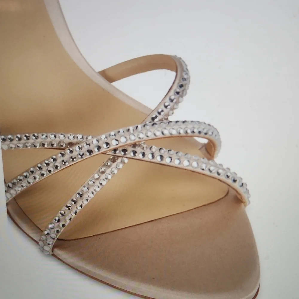 BADGLEY MISCHKA Julietta 85MM  Rhinestones Embellished Sandals 9